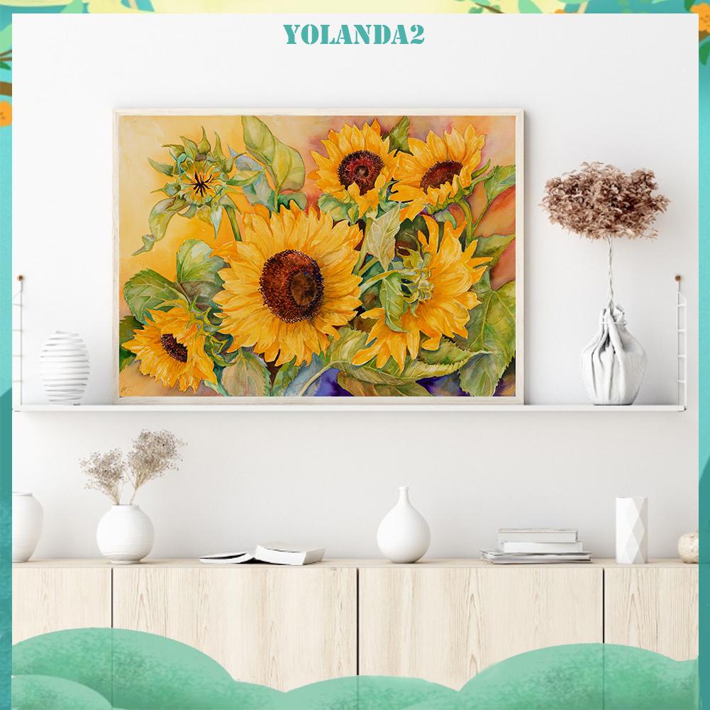 Tranh Thêu Chữ Thập DIY 11CT Hình Hoa Hướng Dương Xinh Xắn