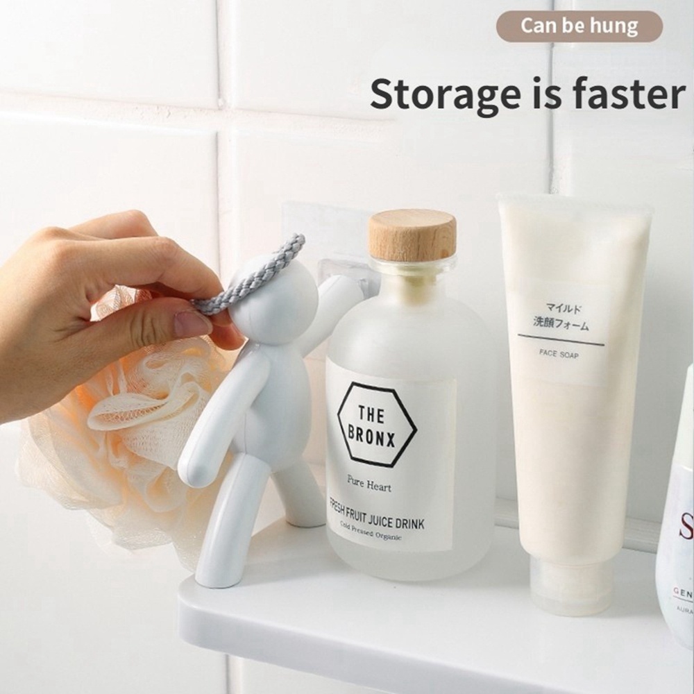 1 Kệ Để Đồ Dán Tường Không Cần Khoan Hình Người Tiện Dụng Cho Nhà Bếp/Phòng Tắm