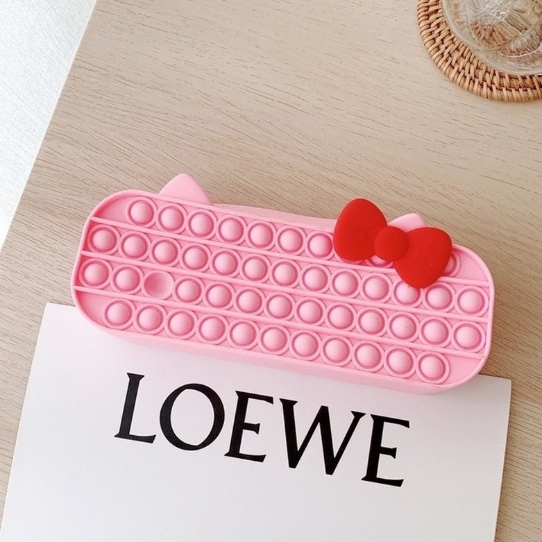 Đẩy Pop It Fidget KT Túi văn phòng phẩm Đẩy bong bóng đồ chơi Đồ chơi Hộp đựng bút chì Túi đồ chơi giải nén