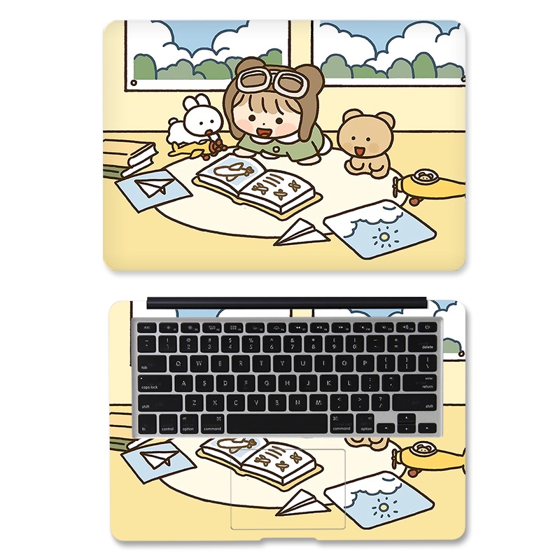 Miếng dán trang trí laptop họa tiết hoạt hình dễ thương chống nước chống bụi chống trầy xước
