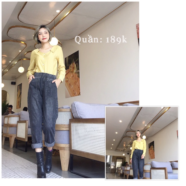 Quần jean cạp chun 2 túi