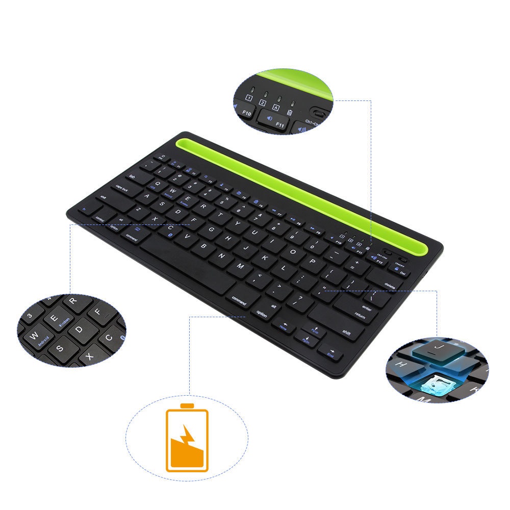 Bàn Phím Bluetooth Không Dây 2 Trong 1 Đa Năng Cho Máy Tính / Laptop / Máy Tính Bảng