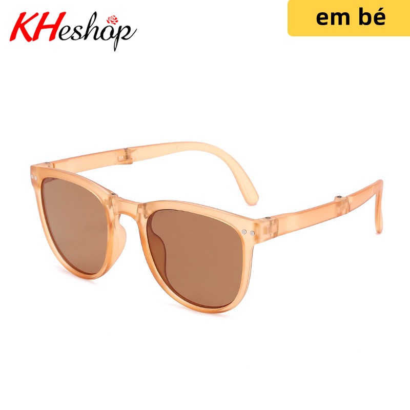 Kính Gập Gọn thời trang cho bé phong cách Retro gọng vuông bầu đủ màu Model mã Y3001