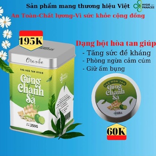 Trà gừng hòa tan chanh sả hygie&panacee tăng sức đề kháng kháng hộp 250gr