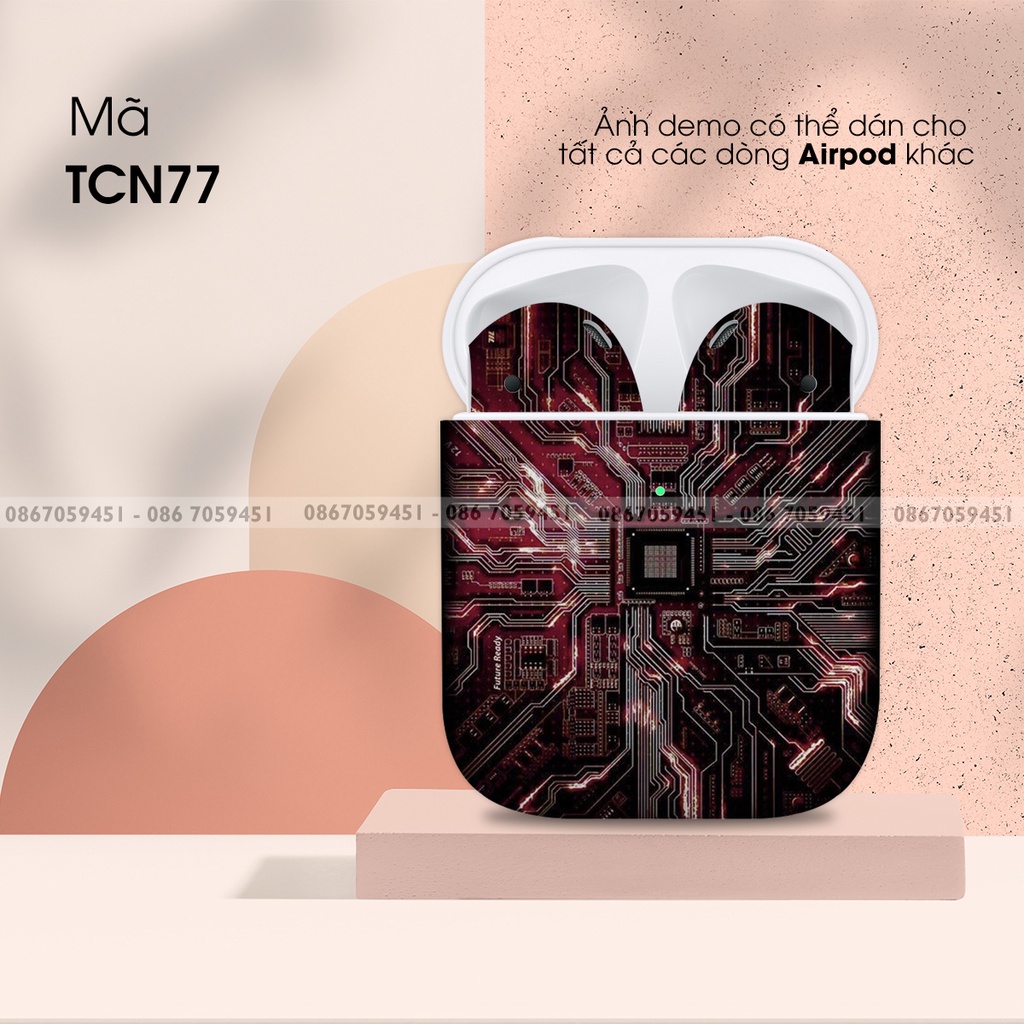 Dán Skin Airpods 1/2/3/Pro AIRPODS In Hình Công Nghệ Bộ 16 - Chống Nước, Chống bẩn, Cắt Sẵn Khuôn
