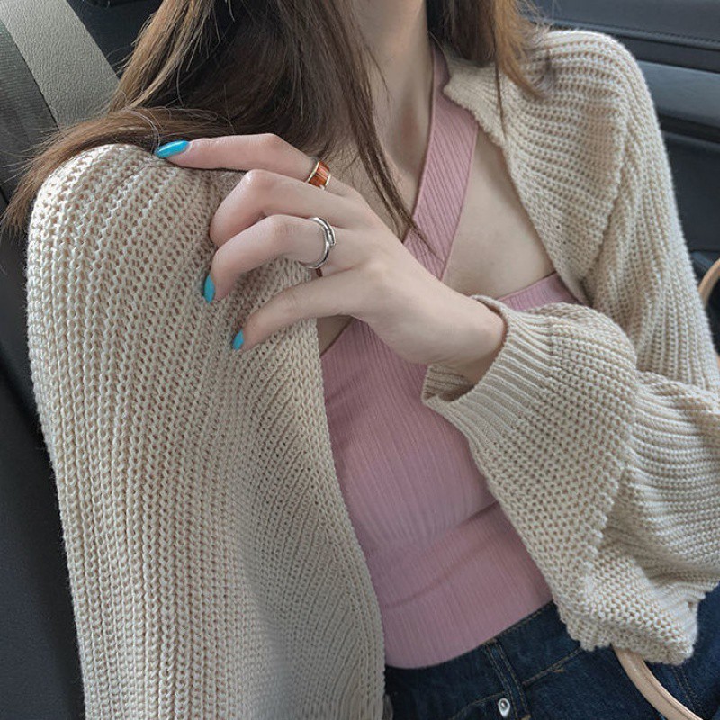 Áo khoác cardigan/Áo dây hở vai vai thời trang Hàn Quốc cho nữ