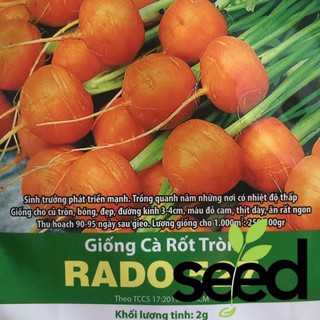 2 Gram Hạt Giống Cà Rốt Củ Tròn Rạng Đông