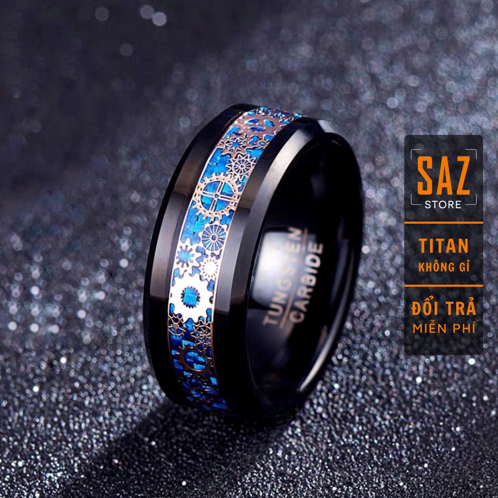 Nhẫn nam nữ tròn Unisex màu bạc Thời trang SAZ chất liệu Titan đẹp đơn giản - Nhẫn SAWTOOTH
