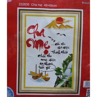 Tranh thêu chữ thập cha mẹ 222835