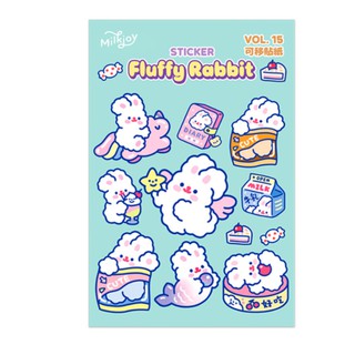 Sticker con thỏ và gấu đáng yêu trang trí sổ tập  cho bé mjzzuxx