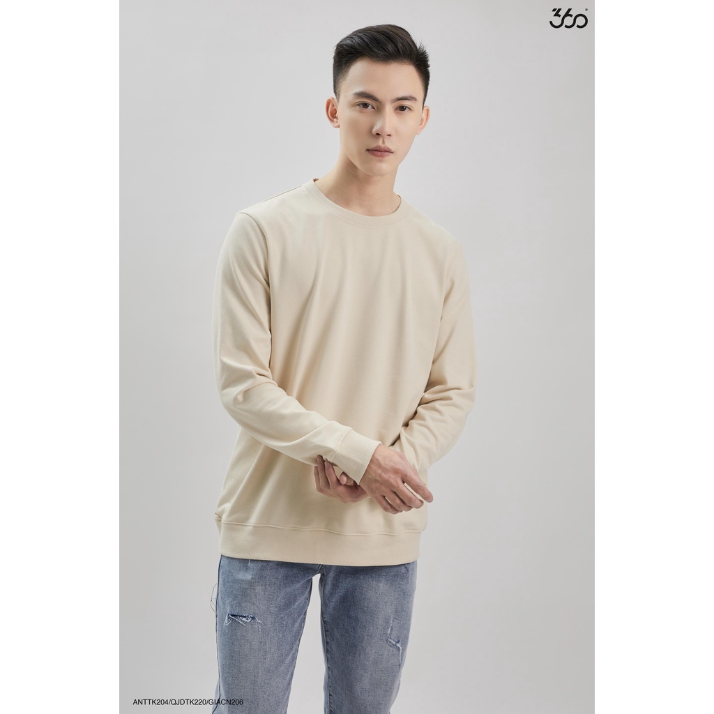 Áo nỉ trơn dài tay nam thương hiệu thời trang 360 Boutique chất liệu cao cấp 3 màu trung tính dễ phối đồ - ANTTK204 | BigBuy360 - bigbuy360.vn