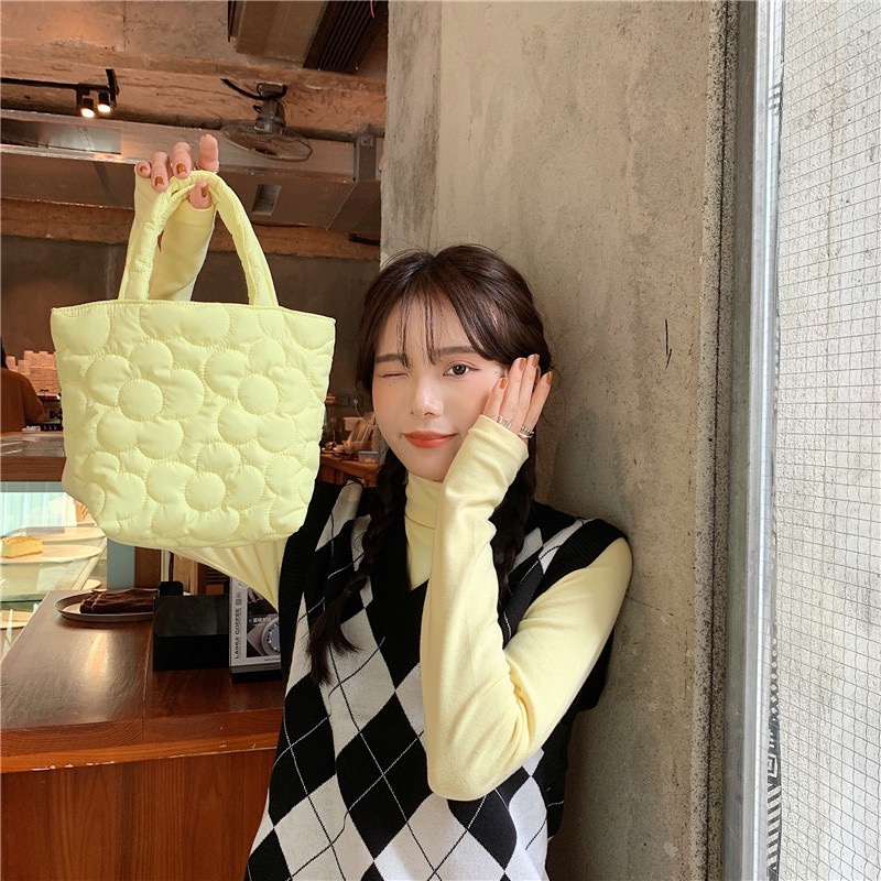 Túi xách đựng bữa ăn trưa màu trơn thời trang cao cấp cho nữ