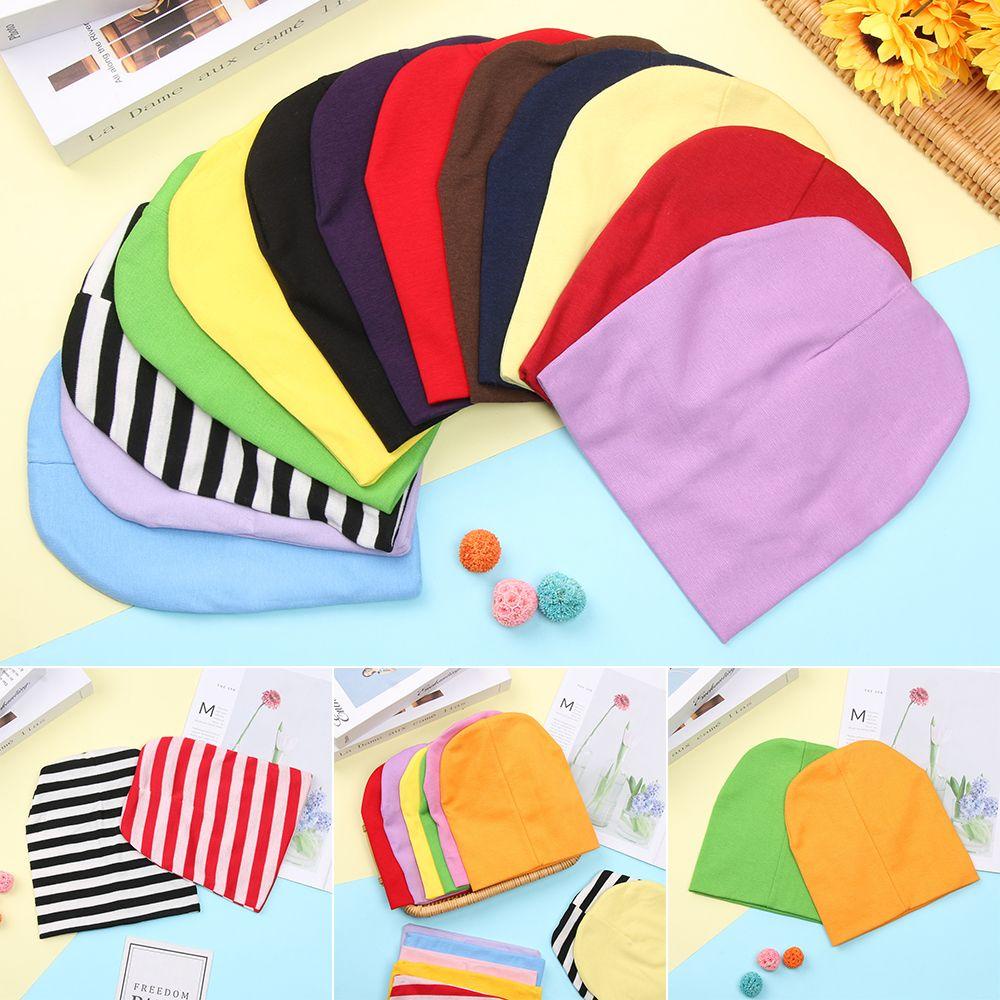 Mũ Len Trùm Đầu Màu Trơn Bằng Vải Cotton Cho Bé Trai + Gái