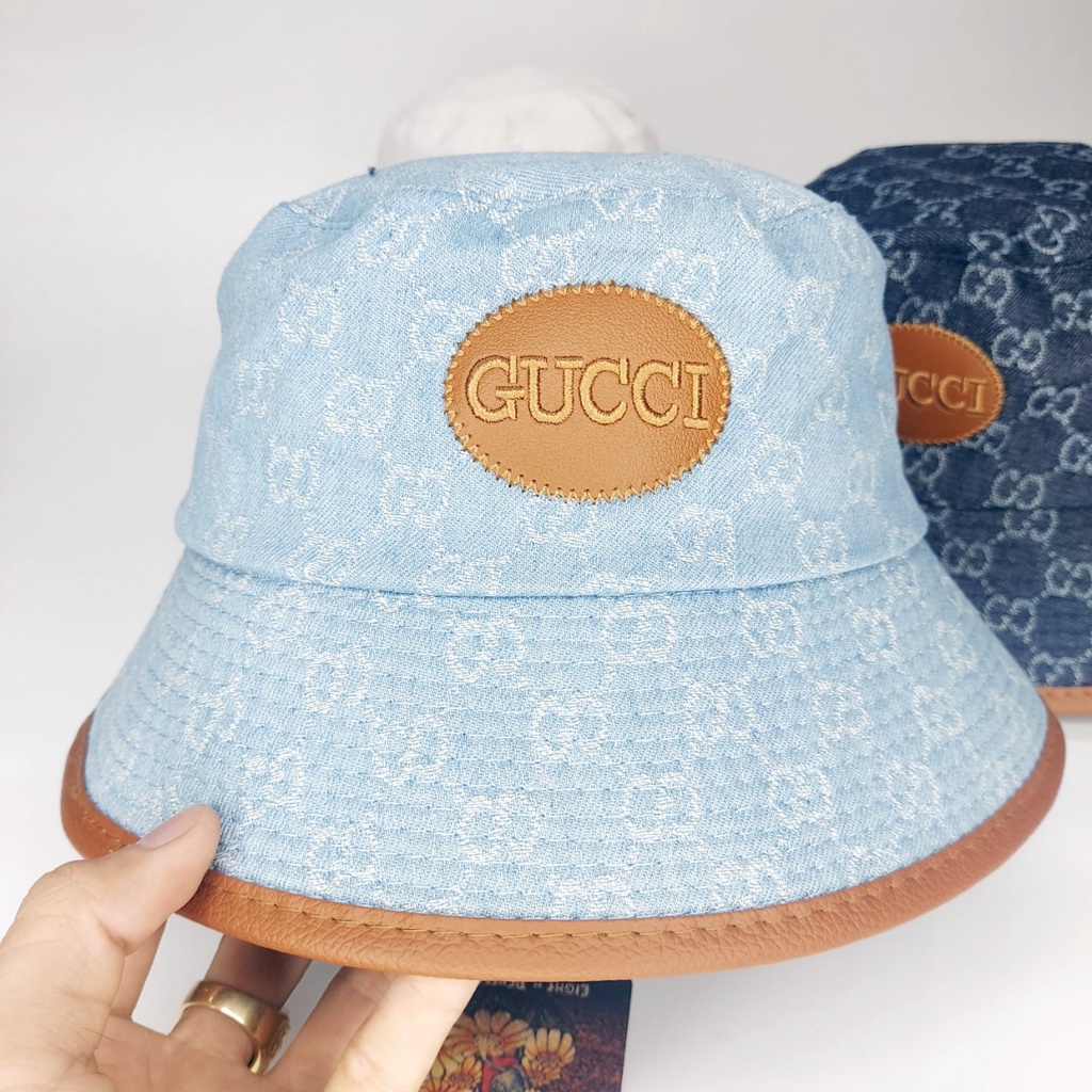 Nón vành tròn Gc logo nổi chất liệu da họa tiết đẹp from 56 - 58