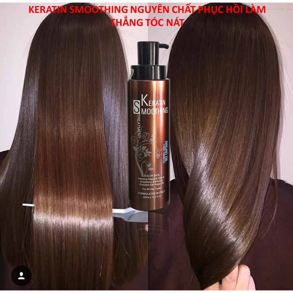 Keratin nguyên chất Smoothing Treatment phục hồi làm thẳng tóc nát 400ml