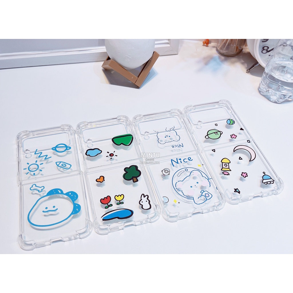 Ốp Samsung Galaxy Z Flip4 5G / Z Flip 4 / Z Flip3 5G / Z Flip 3 trong suốt mẫu dễ thương - ZF51