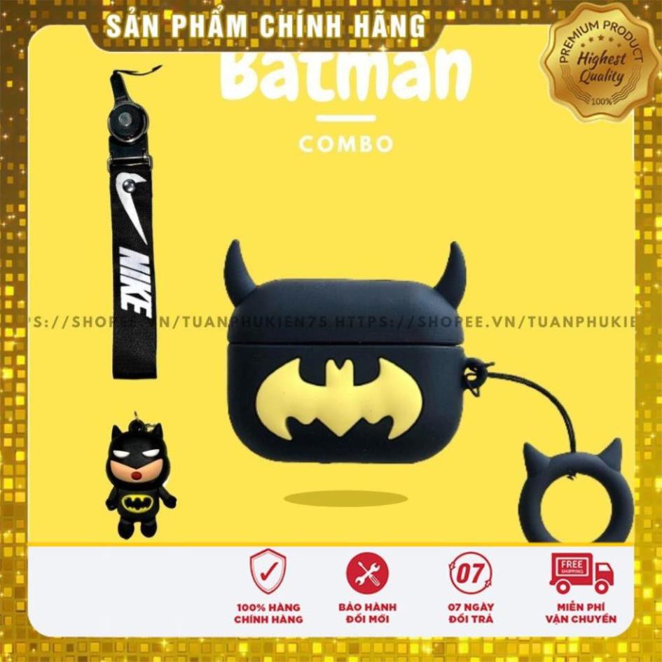 🔥 Case Ap 1/2 & Pro 🔥 Freeship 🔥 VỎ BỌC MODEL COMBO 4 MÓN BATMAN - Case Cho Tai Nghe Không Dây (Bluetooth)