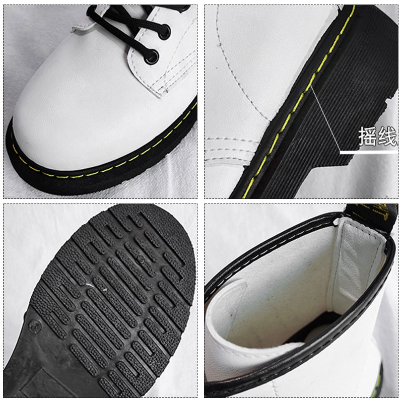 Giày Bốt Martin Da Đế Dày Cổ Thấp Kiểu Anh Cá Tính Cho Nữ