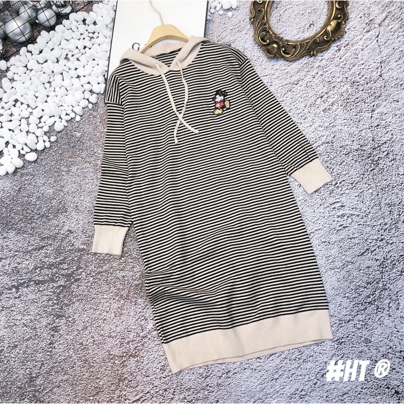 đầm mũ mickey sọc