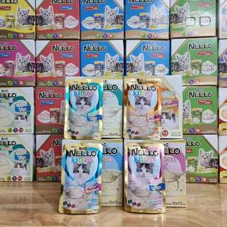 Hộp 12 gói Pate Nekko Kitten cho mèo con 70gr/gói 4 vị