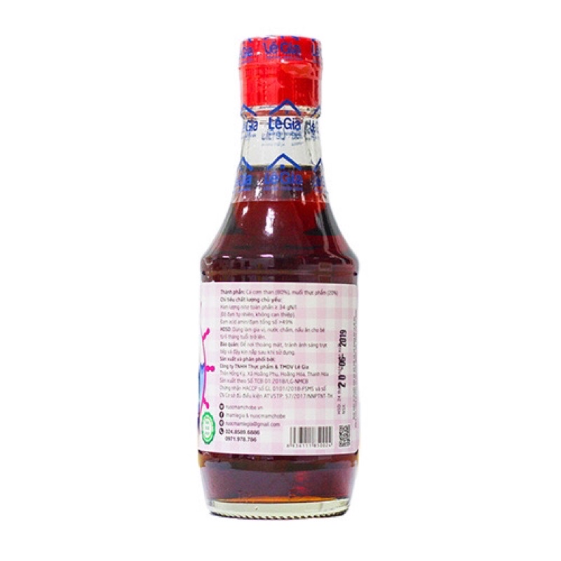 Nước Mắm Lê Gia Cho Bé Ăn Dặm Loại 60ml