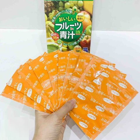 Bột nước ép trái cây detox tổng hợp 98 loại trái cây tươi (hộp 24 gói) - Nội địa Nhật Bản DATE 01/09/2022