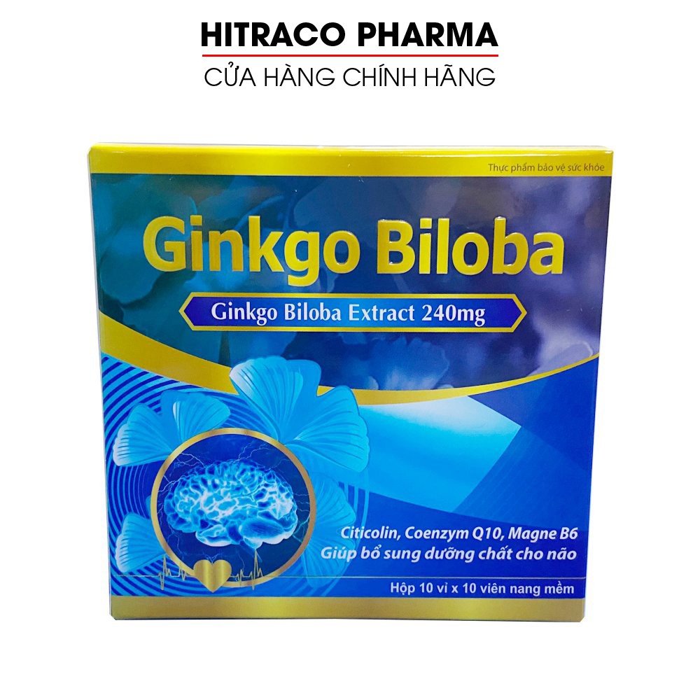 Hoạt huyết dưỡng não Ginkgo Biloba Extract 240mg - Hộp Xanh da trời 100 viên