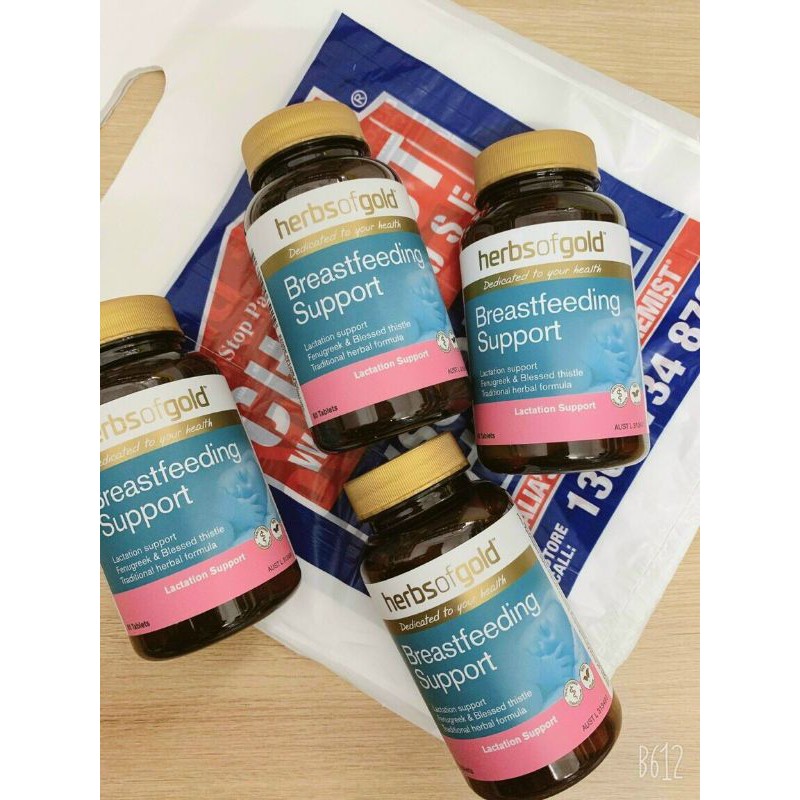 Viên uống lợi sữa Herbs Of Gold Breastfeeding Support 60 viên - Hàng Úc