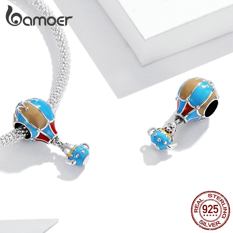 Hạt trang sức Bamoer BSC544 hình khinh khí cầu lỗ 4.5mm dùng làm vòng tay DIY