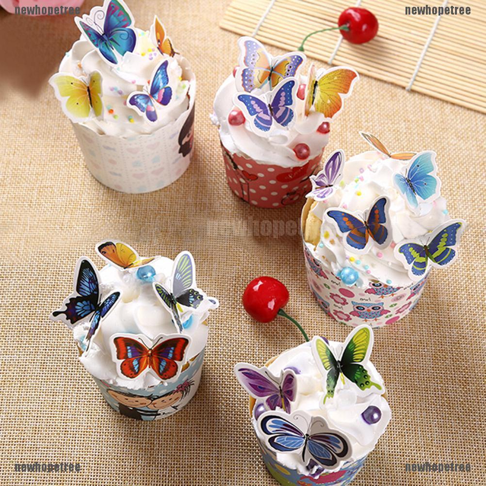 50 Con Bướm Giấy Trang Trí Bánh