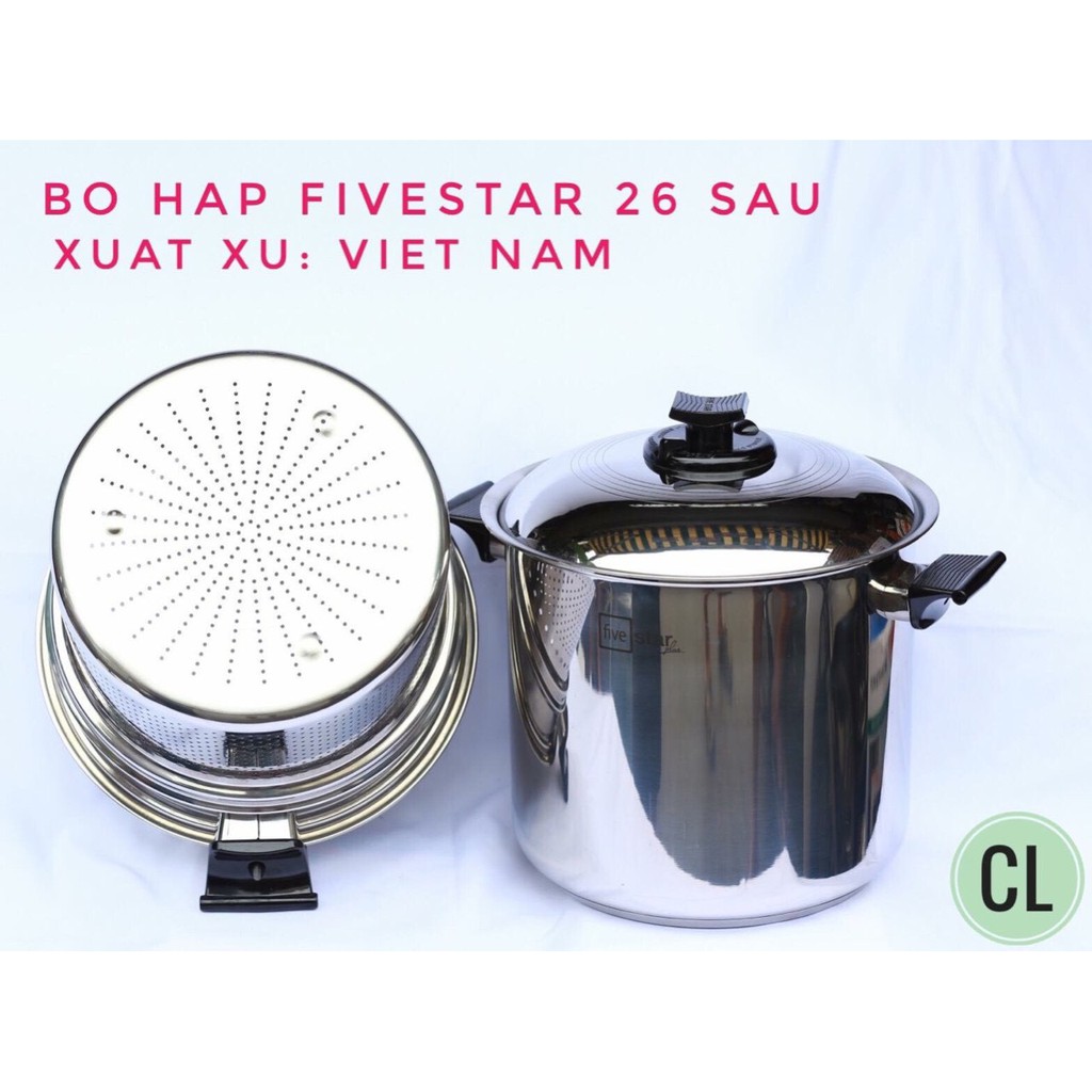 Bộ nồi Hấp xửng phi 26 inox 304 cao cấp