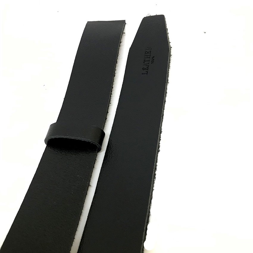 Thắt lưng nam da bò không đầu cho khóa lăn 3.5cm đen bopnitda