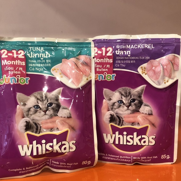Pate whiskas kitten cho mèo con 80g | Thức ăn ướt cho mèo bé hơn 12 tháng tuổi | Pate dinh dưỡng whiskas cho mèo nhỏ