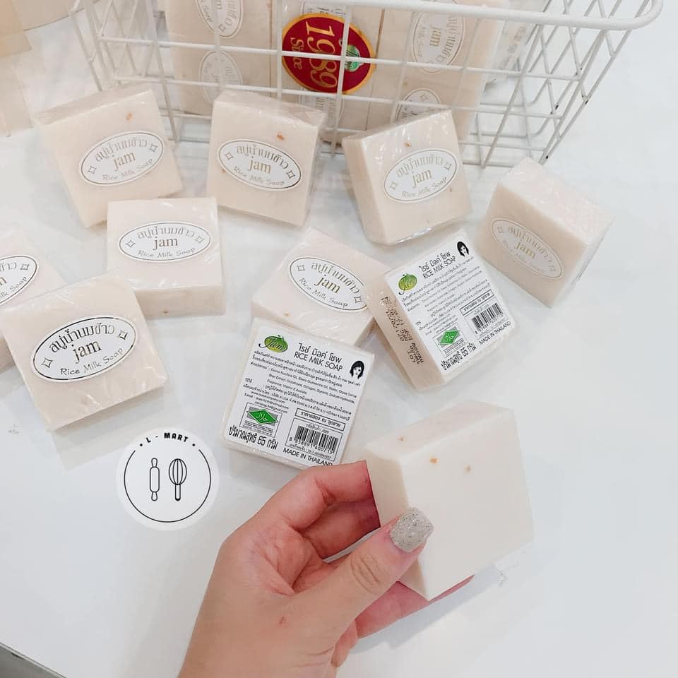 SET 12 BÁNH XÀ PHÒNG CÁM GẠO TRẮNG DA THÁI LAN JAM RICE MILK SOAP