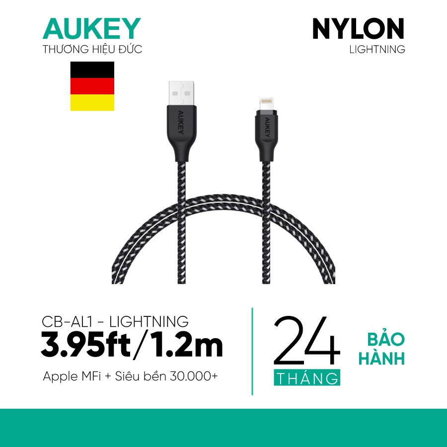 Combo Sạc iPhone AUKEY Sạc 10.000 mAh PB-N73,Cốc 12W PA-U32, Cáp Sạc Lighting MFi CB-AL1