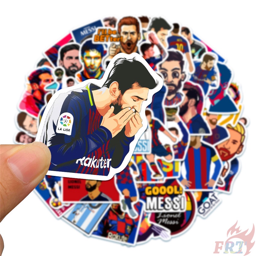 Set 100 sticker cầu thủ bóng đá nổi tiếng .C. Age - Leo Messi &amp; Cristiano Ronaldo DIY thời trang không thấm nước