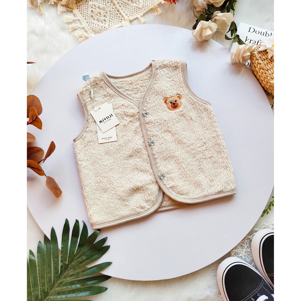 Áo Gilê lông cừu siêu mềm, siêu mịn cho bé 3-15kg - AGLLC0380 -