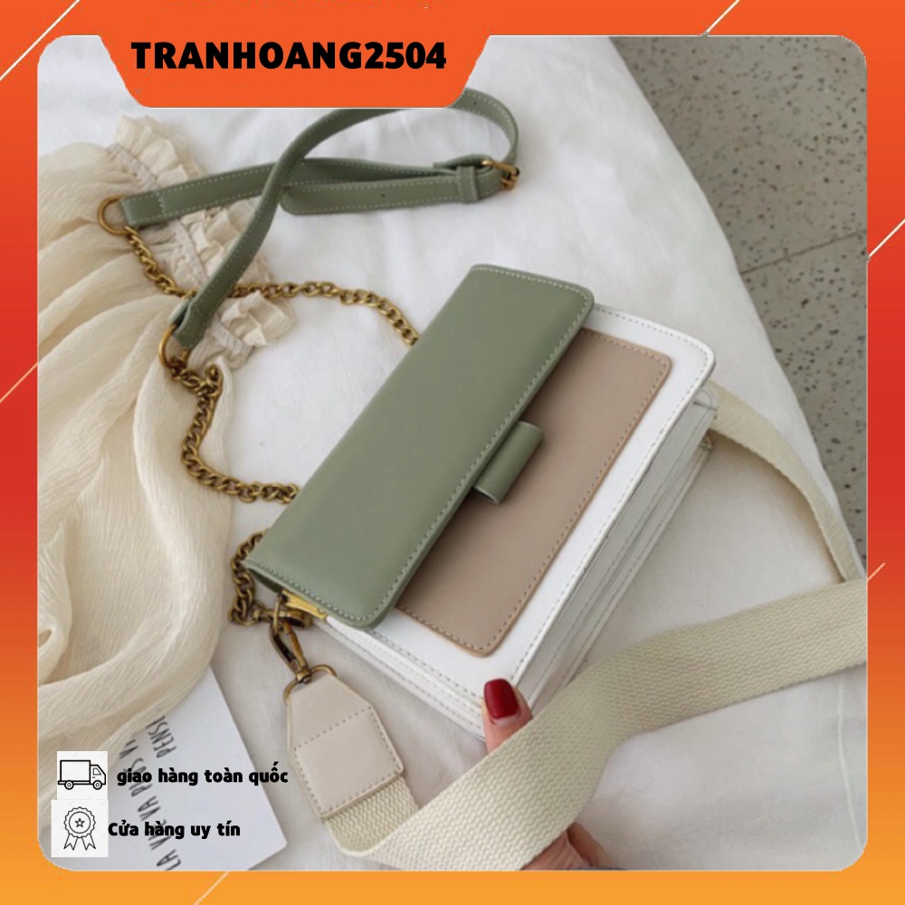 FREESHIP 99K - Túi xách nữ phối màu Vintage mẫu mới 2019