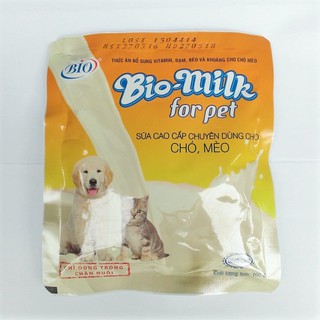 Sữa bột cao cấp bio milk cho chó mèo 100g combo 4 gói