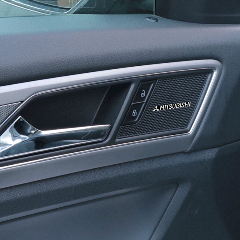 4/1 cái Sticker, tem dán decal chữ  Mitsubishi trang trí loa xe hơi Mitsubishi Mirage, Zinger, Pajero,Xpander  Lancer ASX L300 Montero Outlander Grandis
