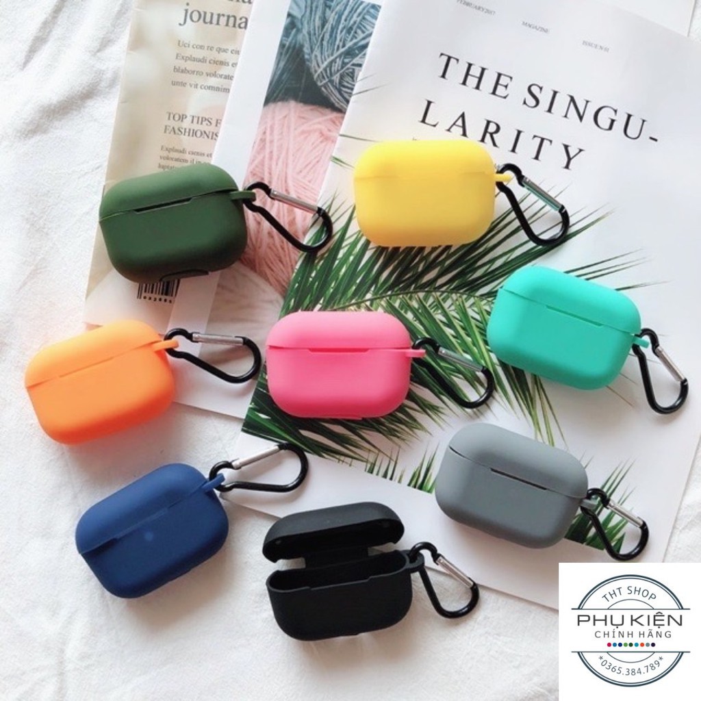 Case silicon Bảo Vệ Airpods kèm móc khóa siêu bền đẹp, màu random.