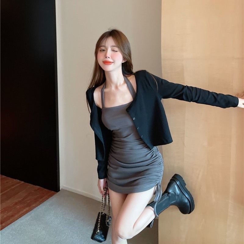 Đầm Ngắn Hai Dây Dáng Ôm Gợi Cảm Cho Nữ