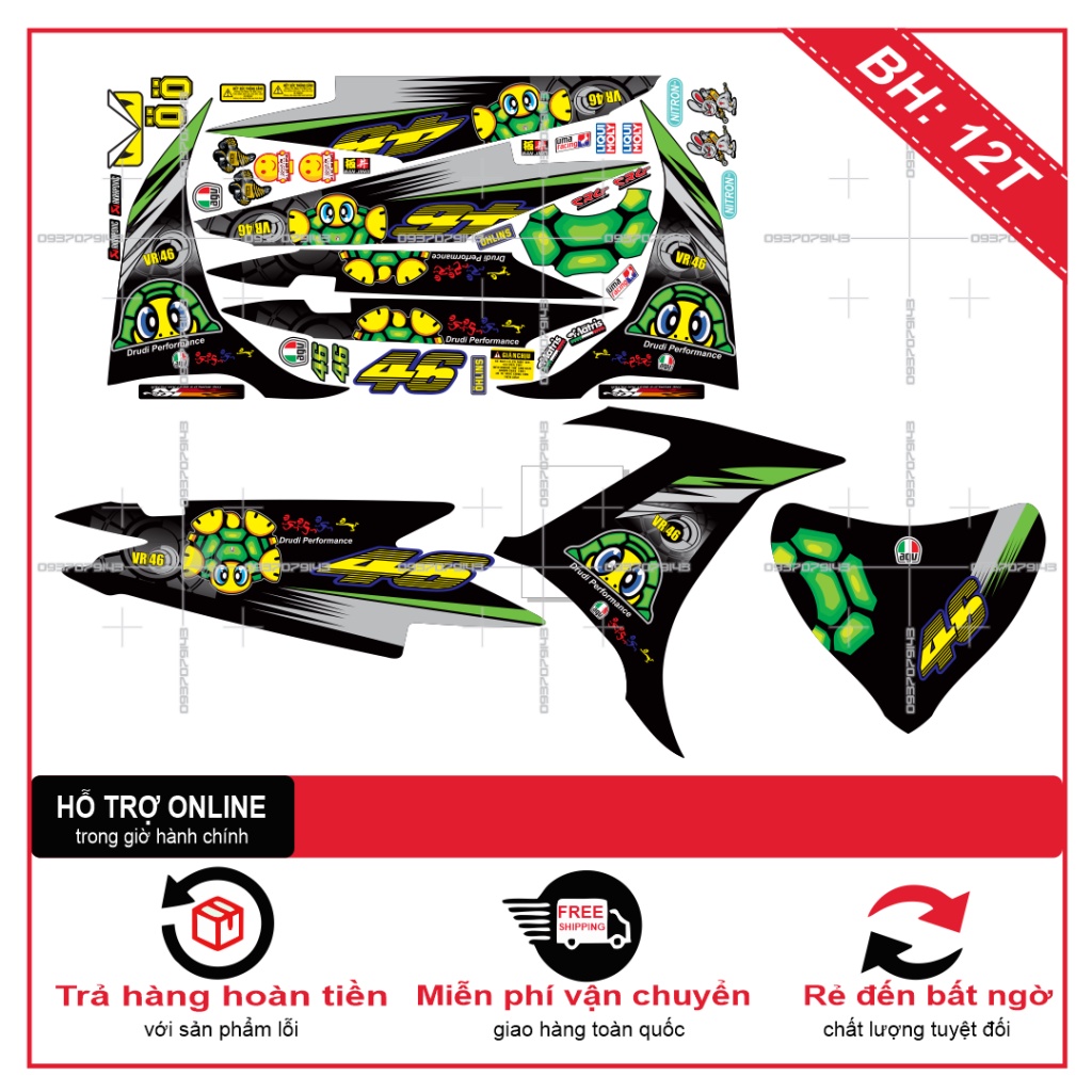 TEM RỜI EX 2011 CON RÙA -- SHIN DECAL 2