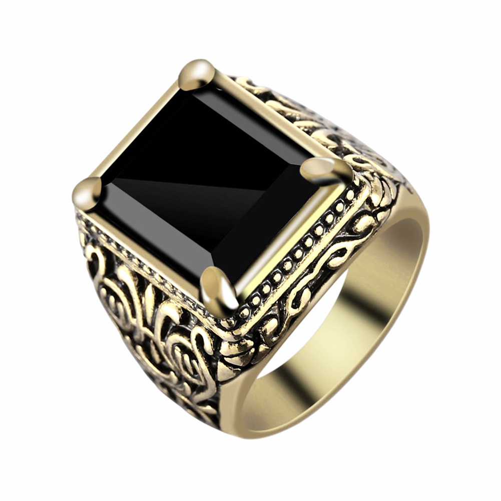 Nhẫn Đính Đá Vuông Phong Cách Trung Hoa Cho Nam