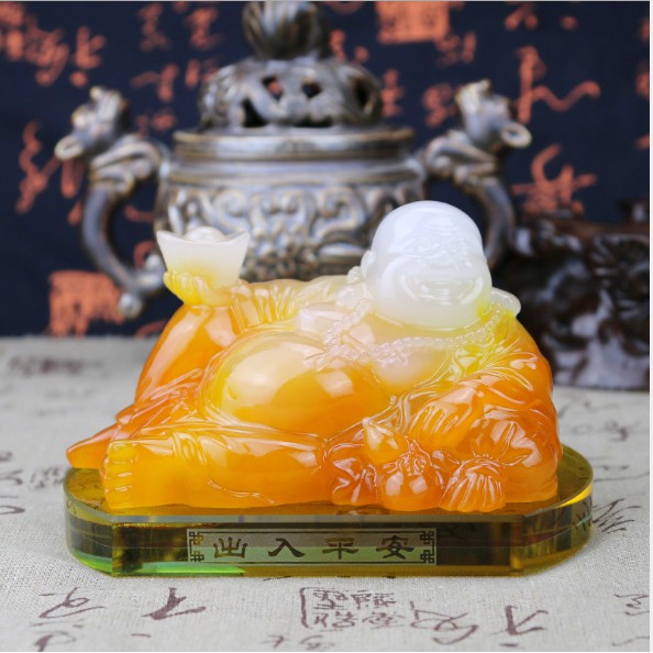 Tượng Phật Di Lạc, Để taplo decor trang trí xe ô tô đi đường bình an, may mắn - tặng kèm lọ tinh dầu thơm phòng