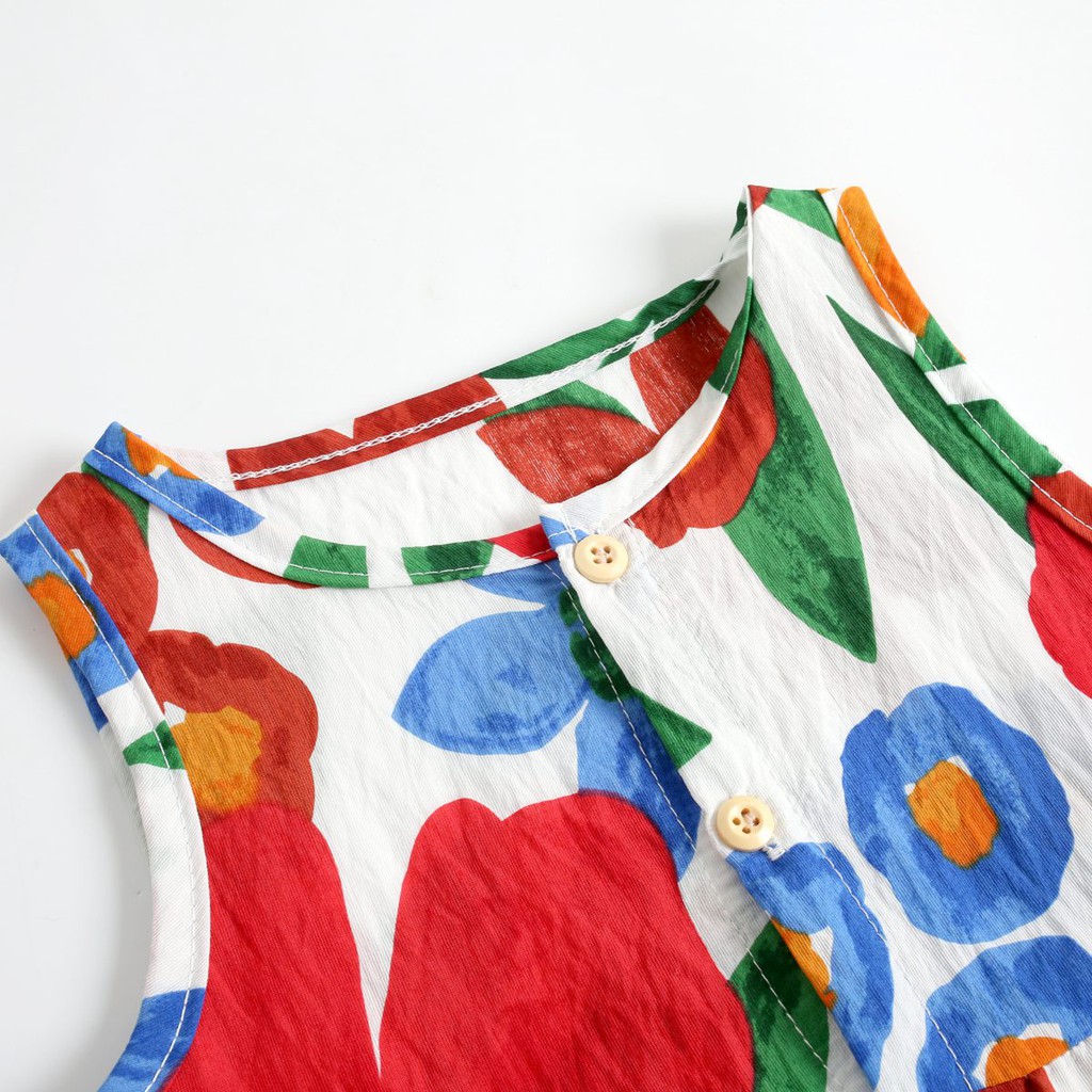 Áo Liền Thân Sanlutoz Không Tay Thời Trang Mùa Hè Màu Trắng