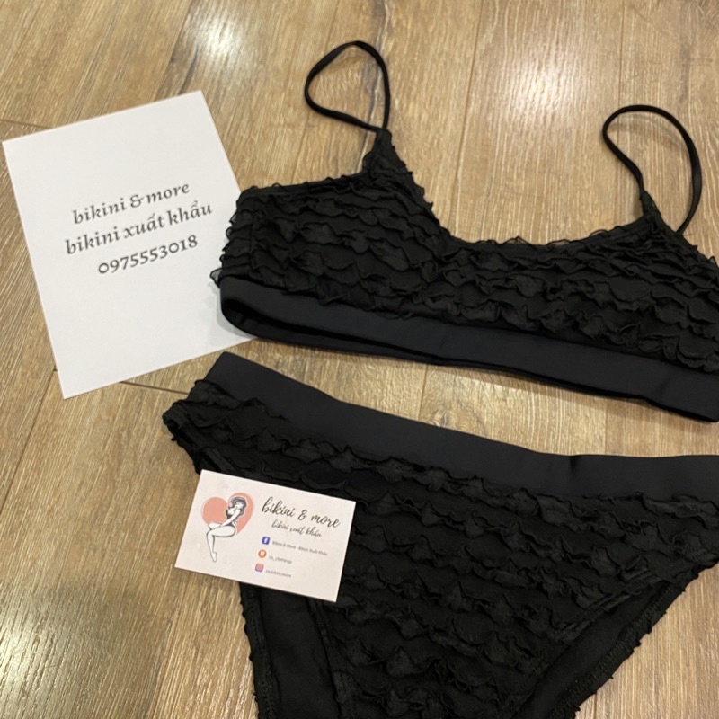 [BKN1461] &lt;ÂU&gt; SET BIKINI ĐEN BASIC (CẠP CAO)
