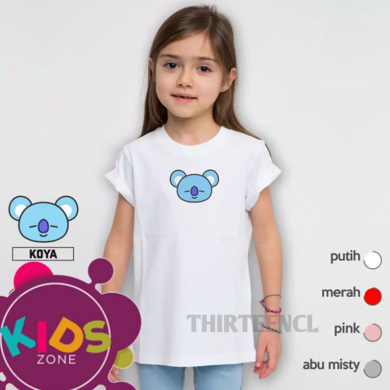 Áo Thun In Tên Các Nhân Vật Bt21 Đáng Yêu Cho Bé