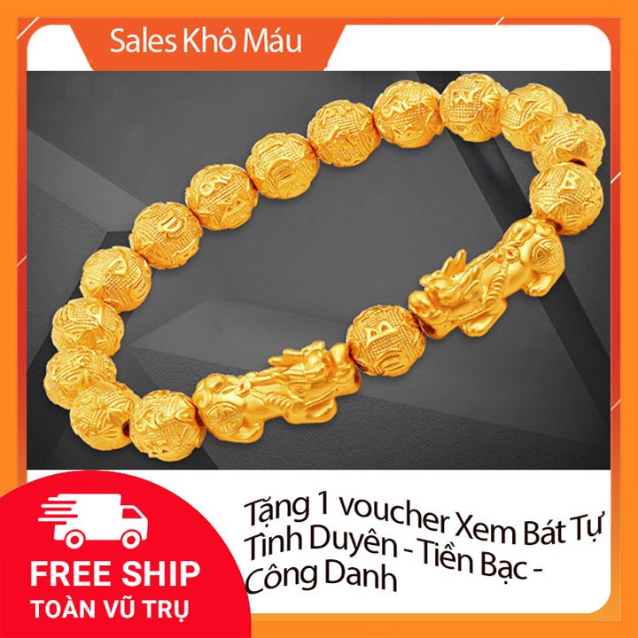 Vòng tay Tỳ Hưu mạ vàng -Tặng voucher xem bát tự miễn phí