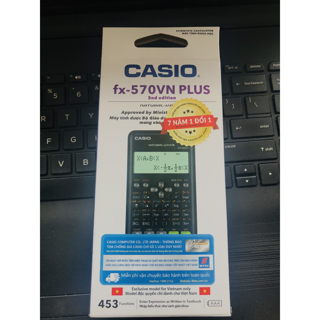Máy tính Casio FX 570VN Plus 2nd Edition – 7 Năm Bảo Hành Chính Hãng - Máy tính Casio 570 VN Plus made in Thailand